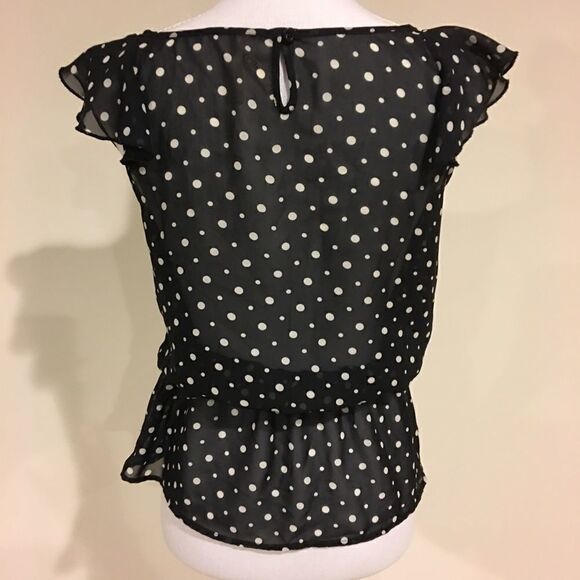 Myth Sheer Polka Dot Ruffled Blouse Size S - Picture 4 of 6
